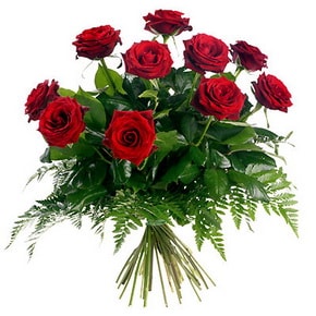 Ankara Eryaman çiçek gönderme 10 adet kırmızı gülden buket